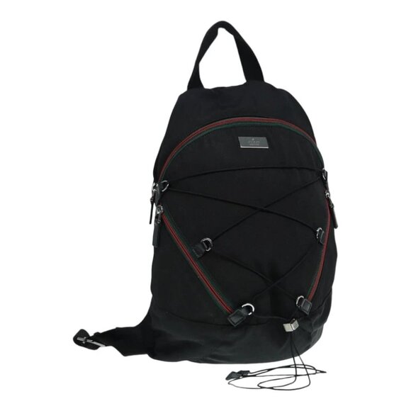GUCCI Backpack Nylon Black Silver - Picture 1 of 15